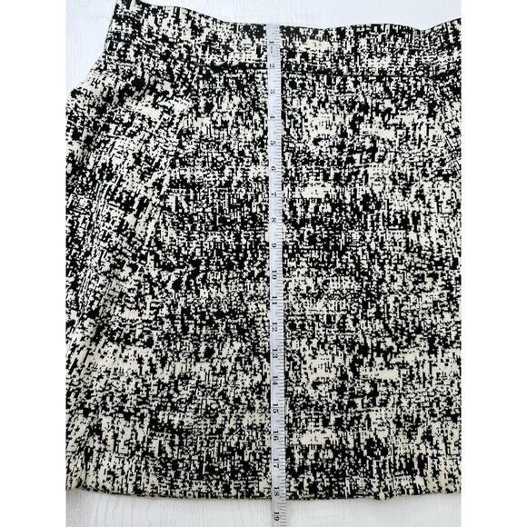 Theory Black White A-Line Mini Skirt Elastic Waistband Office Workwear Stretch L - Picture 7 of 7